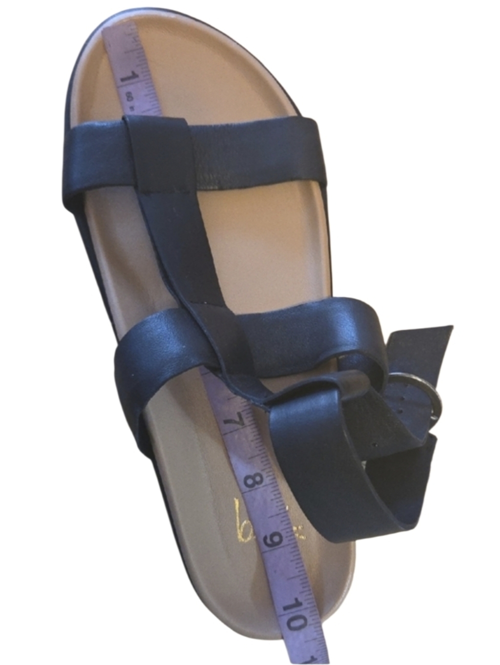 Beek Black Leather Platform T-Strap Sandal with Buckle - Picture 9 of 9